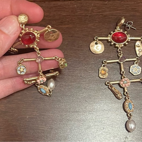 free people maxy charm dangle Gold Earrings in bohemian - Picture 7 of 9